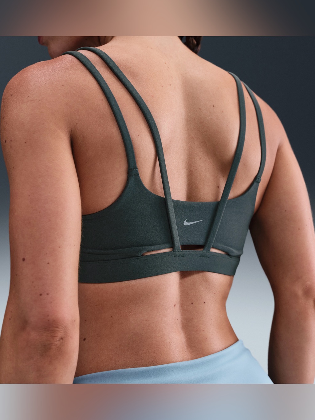 Nike Zenvy Strappy Women's Light-Support Padded Sports Bra Do6608-391 Seaweed S